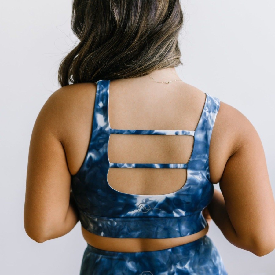 Tops Maven Thread | Fierce Sports Bra - Navy Tie Dye | Mt Sport