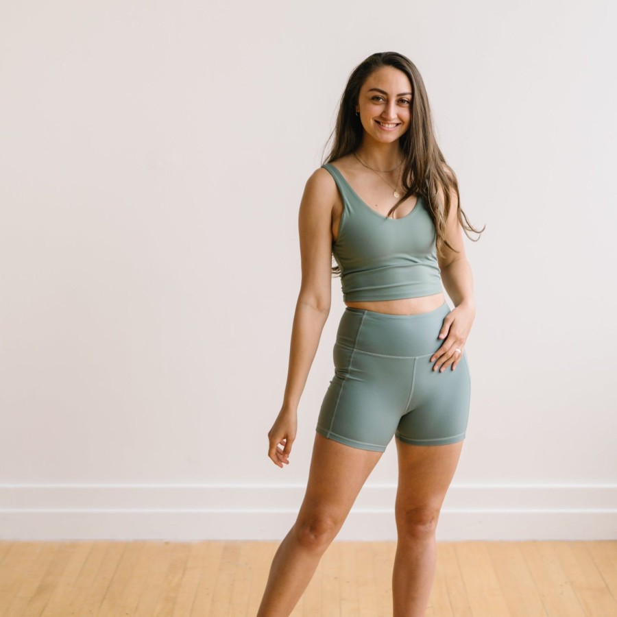 Bottoms Maven Thread | Biker Shorts - 4'' - Sage | Mt Luxe