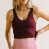 Tops Maven Thread | Crop Tank Sports Bra - Burgundy | Mt Luxe