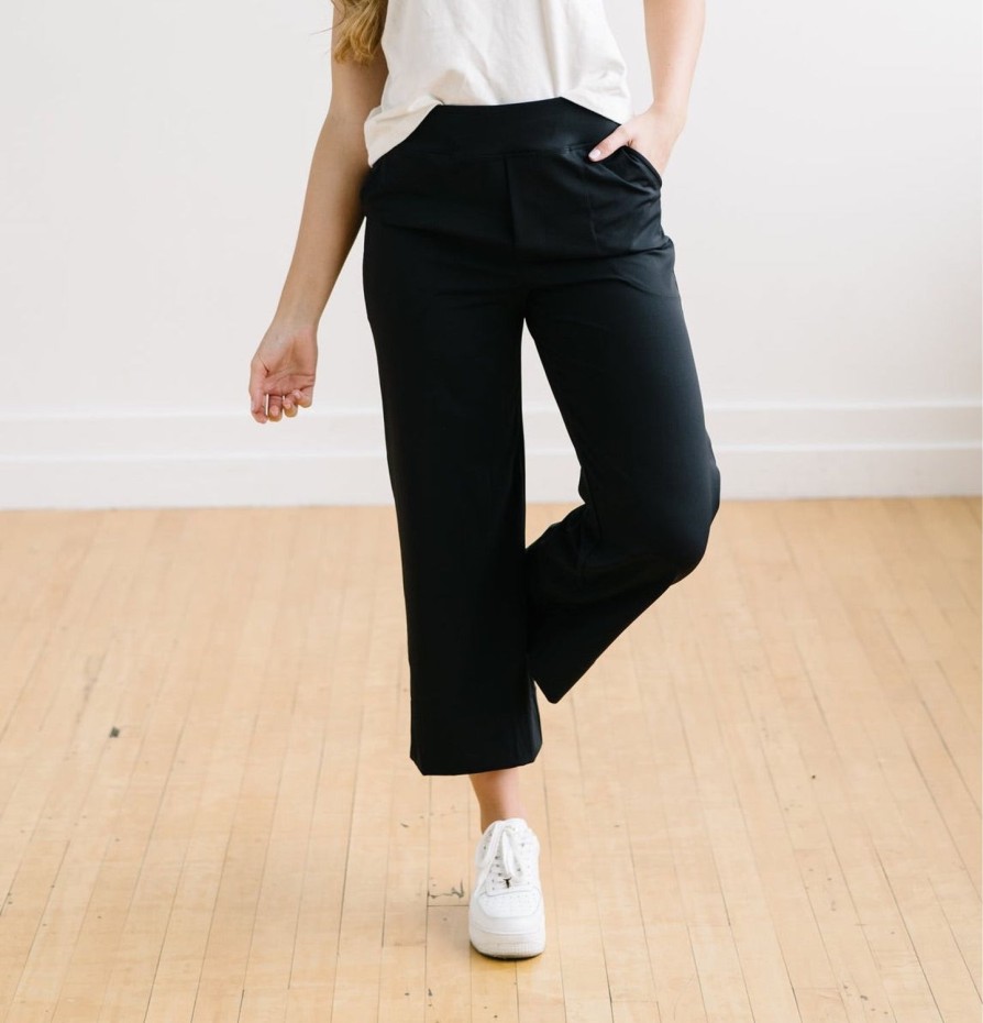 Bottoms Maven Thread | Work Hard Play Hard Wide Leg Trouser - Black | Mt Luxe