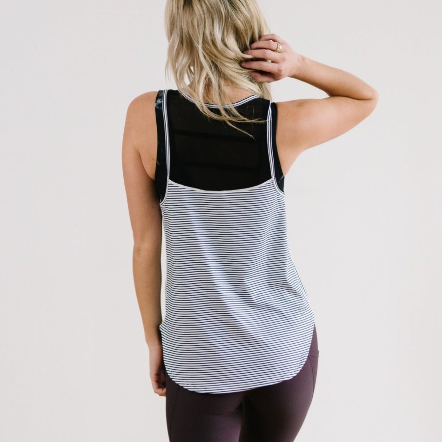 Tops Maven Thread | Breathe Tank - B&W Stripe