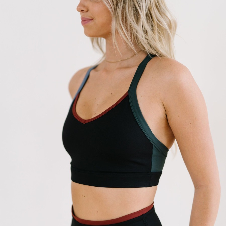 Tops Maven Thread | Hype V-Neck Sports Bra - Forest | Mt Sport