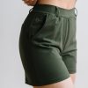 Bottoms Maven Thread | Work Hard Play Hard Trouser Shorts - Olive Green | Mt Luxe