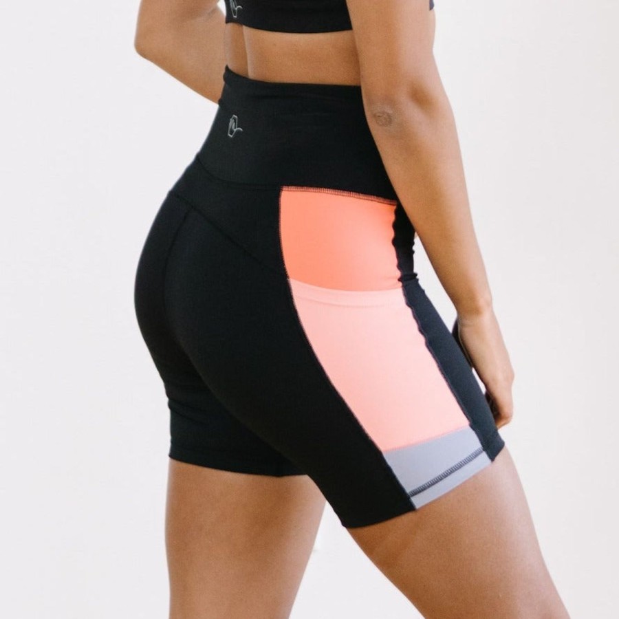 Bottoms Maven Thread | Biker Shorts - 6'' - Peach Colorblock | Mt Sport