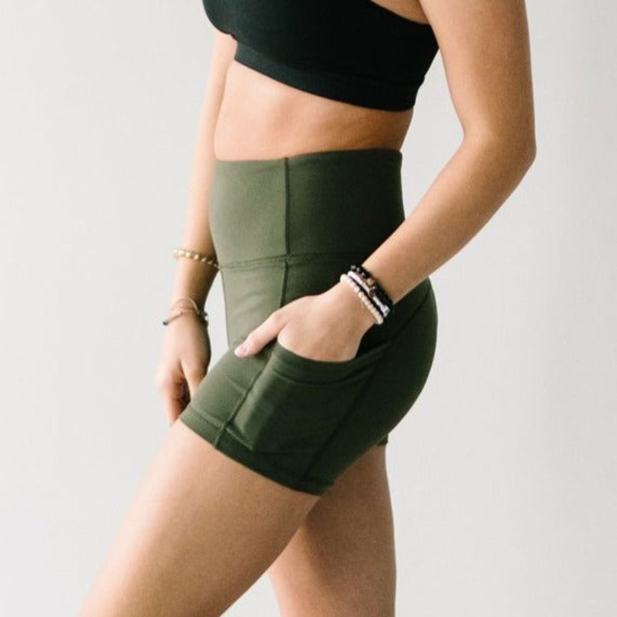 Bottoms Maven Thread | Biker Shorts - 4'' - Olive Green | Mt Luxe