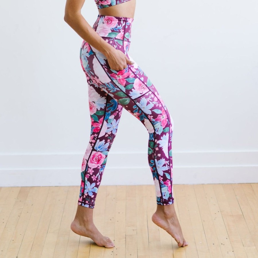 Bottoms Maven Thread | Inspire Leggings - Maroon Floral | Mt Sport