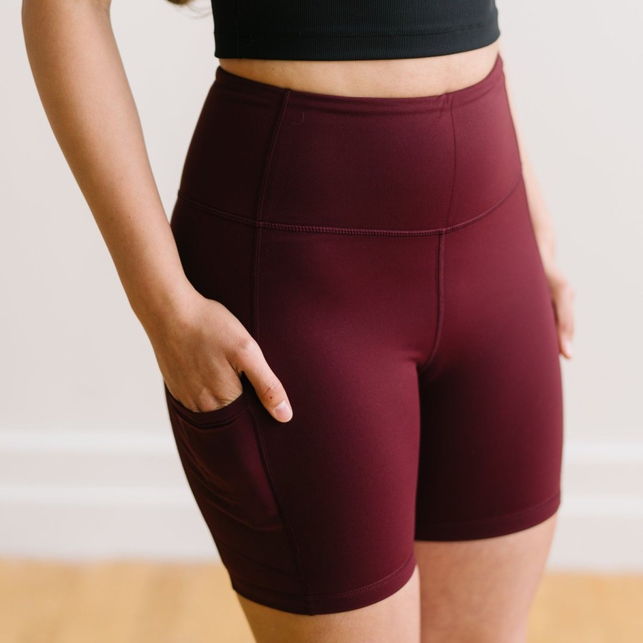 Bottoms Maven Thread | Biker Shorts - 6'' - Burgundy | Mt Luxe