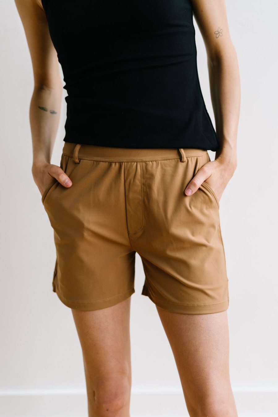 Bottoms Maven Thread | Work Hard Play Hard Trouser Shorts - Khaki | Mt Luxe