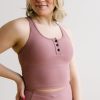 Tops Maven Thread | Ribbed Crop Tank Sports Bra - Dusty Rose