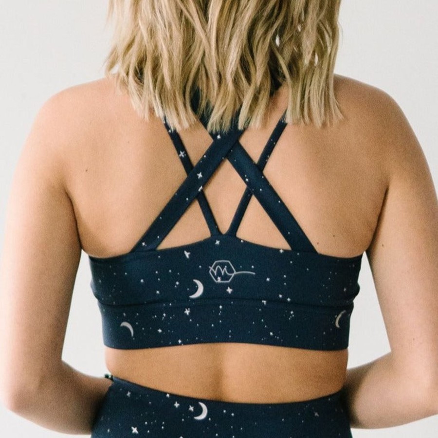 Tops Maven Thread | Criss Cross Sports Bra - Navy Moons | Mt Sport