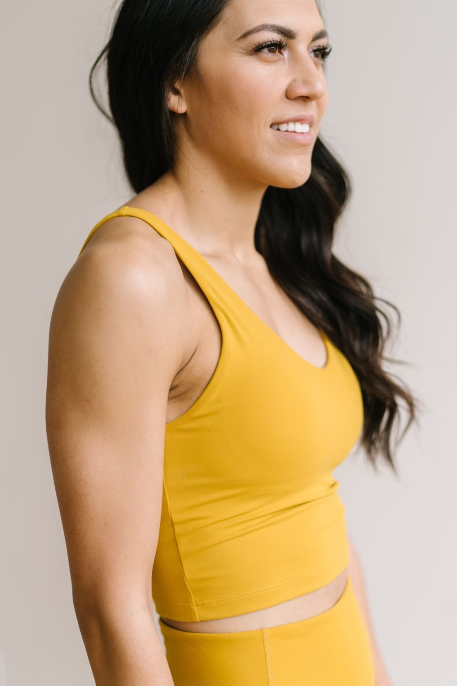 Tops Maven Thread | Crop Tank Sports Bra - Mustard | Mt Luxe