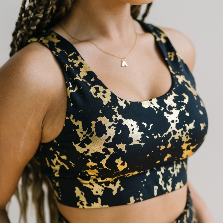 Tops Maven Thread | Fierce Sports Bra - Gold Foil | Mt Sport