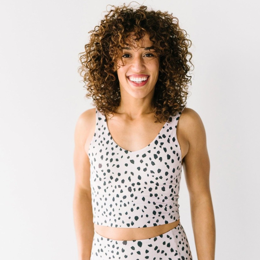 Tops Maven Thread | Crop Tank Sports Bra - Dalmatian | Mt Luxe