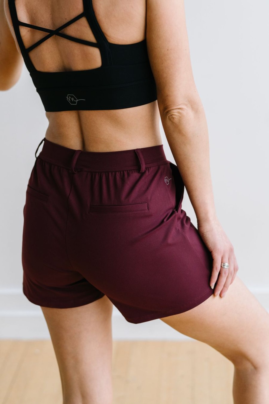 Bottoms Maven Thread | Work Hard Play Hard Trouser Shorts - Maroon | Mt Luxe