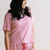 Bottoms Maven Thread | Lounge Premium Pajama Short Sleeve Top - Peppermint